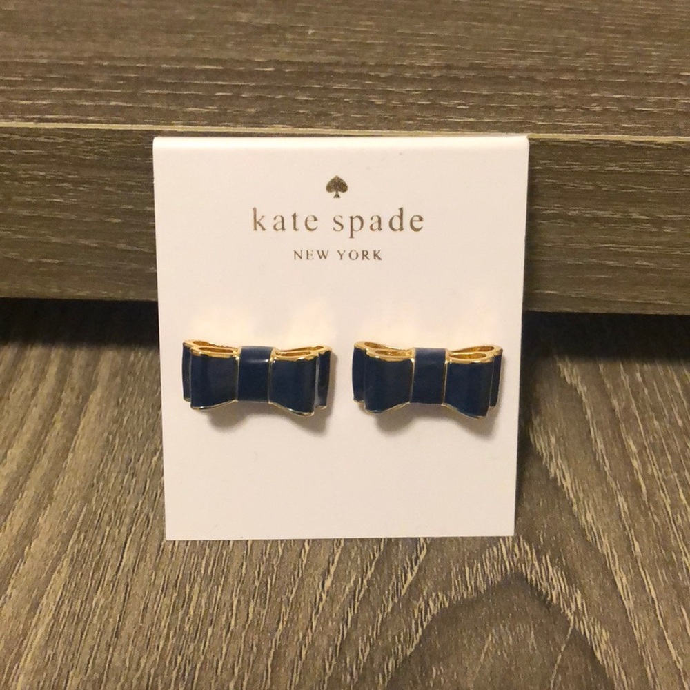 NWT Kate Spade baby and gold bow earrings!